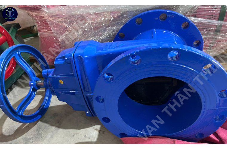 Van cửa gang cánh cao su ty chìm